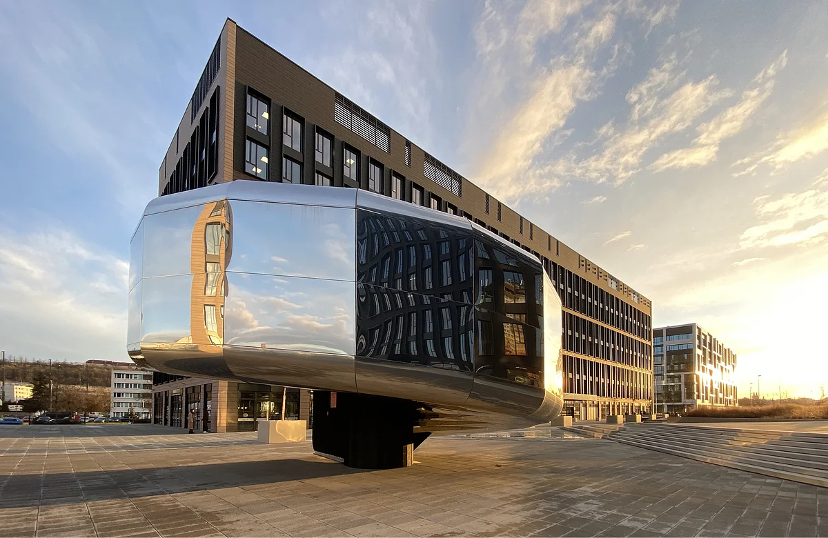 Rustonka complex aerial view in Karlín